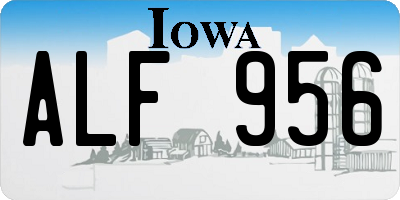 IA license plate ALF956