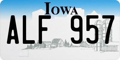 IA license plate ALF957