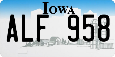 IA license plate ALF958