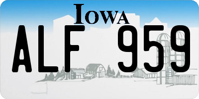 IA license plate ALF959