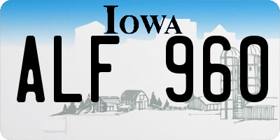 IA license plate ALF960
