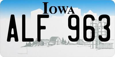 IA license plate ALF963