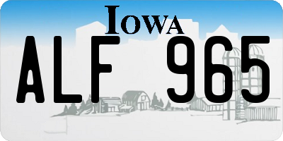 IA license plate ALF965
