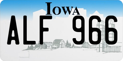 IA license plate ALF966