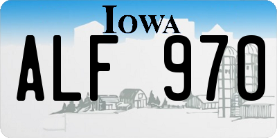IA license plate ALF970