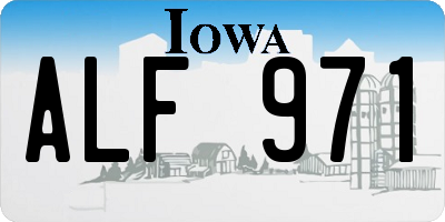 IA license plate ALF971