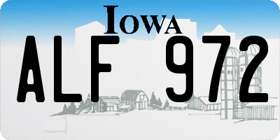 IA license plate ALF972