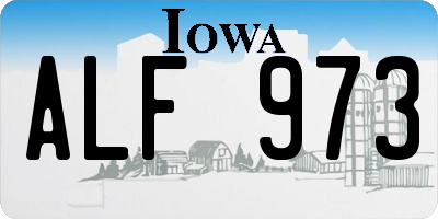IA license plate ALF973