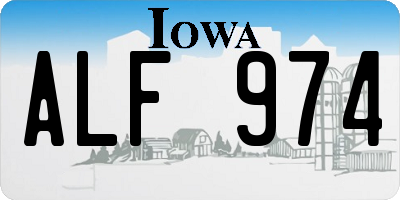 IA license plate ALF974