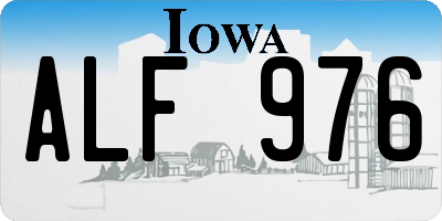 IA license plate ALF976