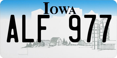 IA license plate ALF977