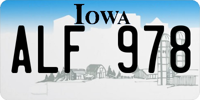 IA license plate ALF978