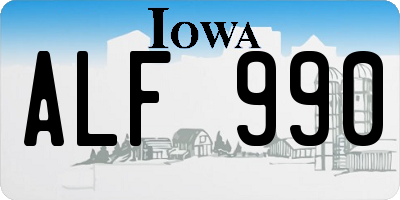 IA license plate ALF990
