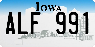 IA license plate ALF991