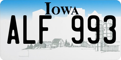 IA license plate ALF993