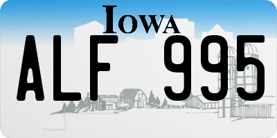 IA license plate ALF995