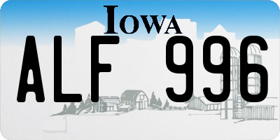 IA license plate ALF996