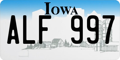 IA license plate ALF997