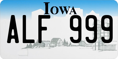 IA license plate ALF999