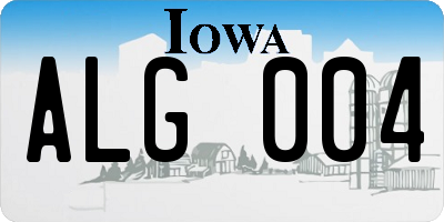 IA license plate ALG004