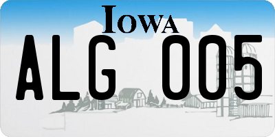 IA license plate ALG005