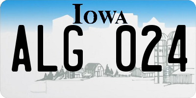 IA license plate ALG024