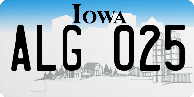 IA license plate ALG025