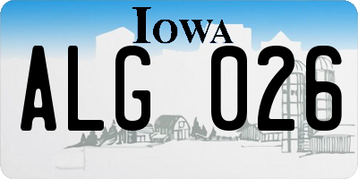 IA license plate ALG026