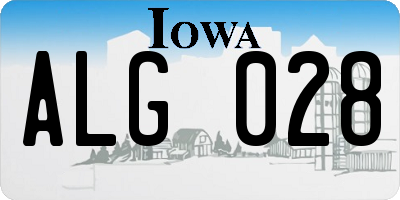 IA license plate ALG028