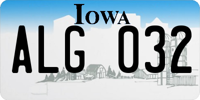 IA license plate ALG032