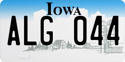 IA license plate ALG044