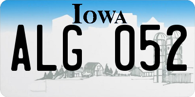 IA license plate ALG052