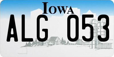 IA license plate ALG053