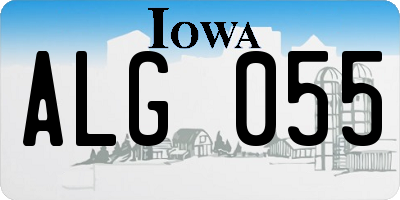 IA license plate ALG055
