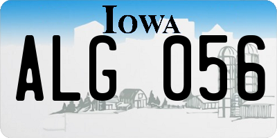 IA license plate ALG056