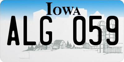IA license plate ALG059