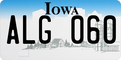 IA license plate ALG060
