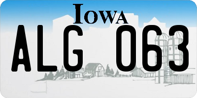 IA license plate ALG063