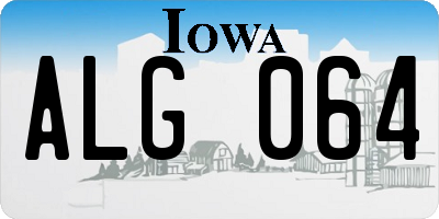 IA license plate ALG064
