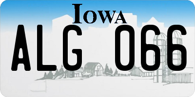 IA license plate ALG066