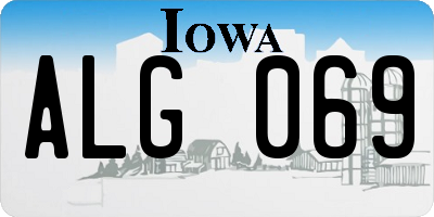IA license plate ALG069
