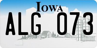 IA license plate ALG073