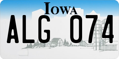 IA license plate ALG074