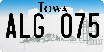 IA license plate ALG075