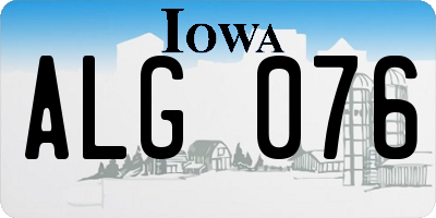 IA license plate ALG076