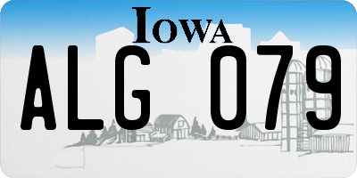 IA license plate ALG079