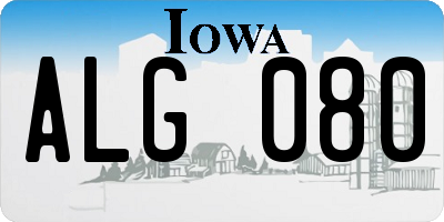 IA license plate ALG080