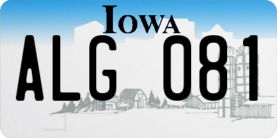 IA license plate ALG081