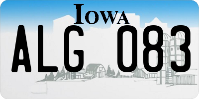 IA license plate ALG083