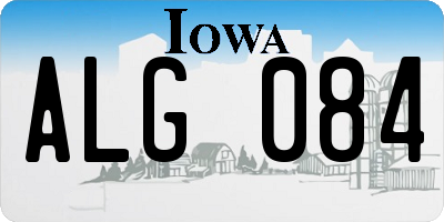 IA license plate ALG084
